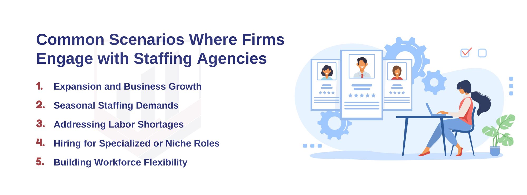 Business consultants providing staffing services